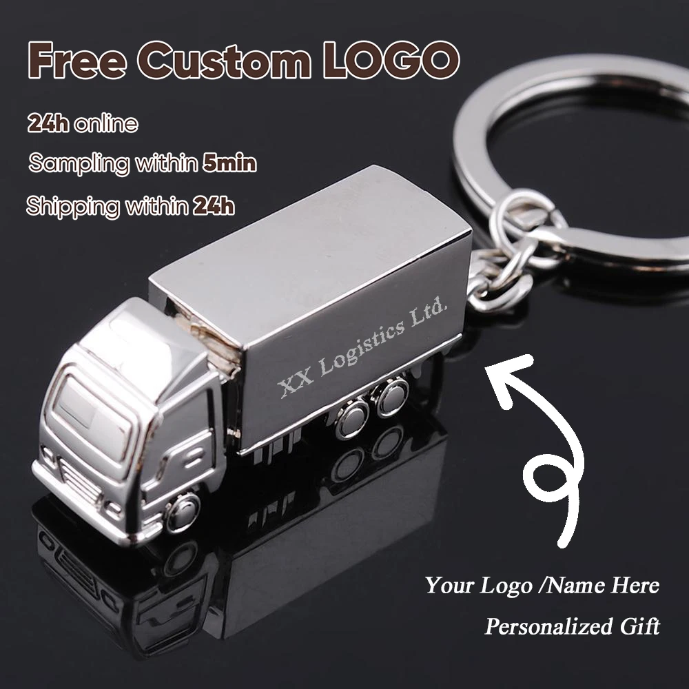 

Free Custom Name and Logo Mini Truck Styling Pendant Keychain Car Key Chain Brand Promotion Gift Personalized Gift Engraving