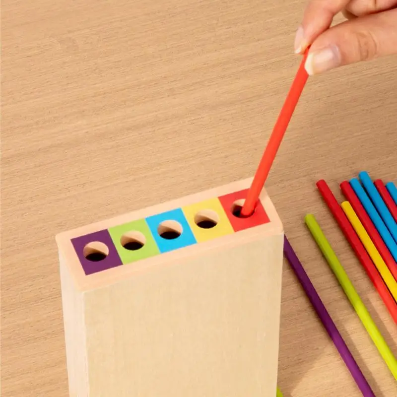 스틱 수학 게임 다채로운 나무 스틱 주사위 게임 나무 보드 활동 유아 유치원 및 유치원을위한 다채로운 조기 개발