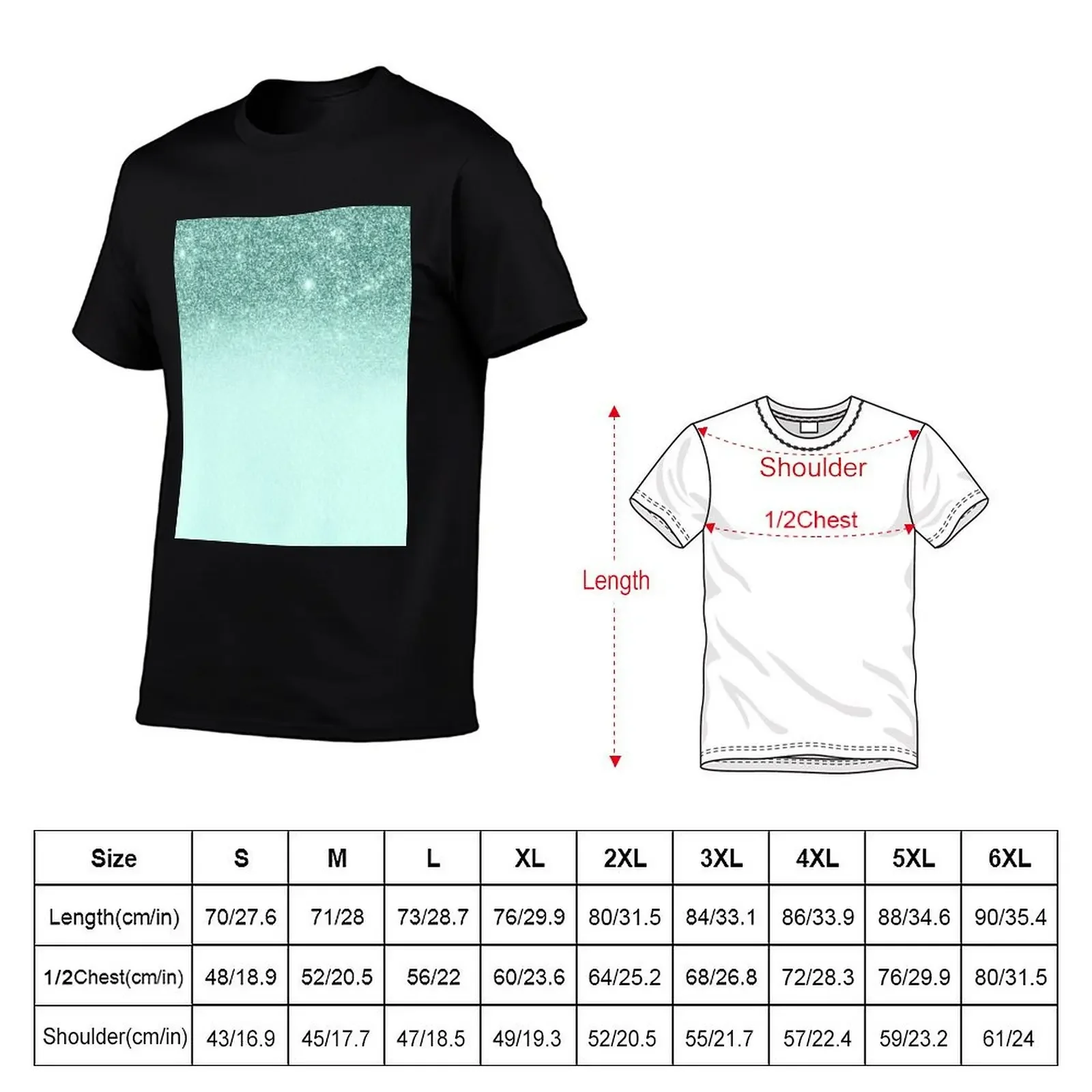 Mint Green Ombre Glitter Sparkle T-Shirt blue archive cute clothes vintage t shirts t shirt men