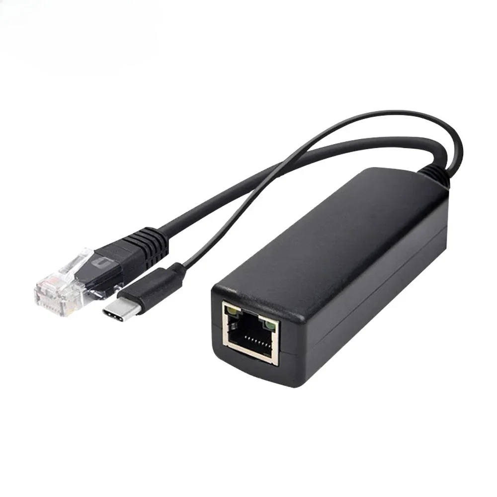 2026 POE Splitter 10/100/1000Mbps Type-C IEEE802.3af DC44-57V إلى 5V 3A مصدر طاقة لكاميرا IP نقطة وصول لاسلكية أو جهاز غير POE