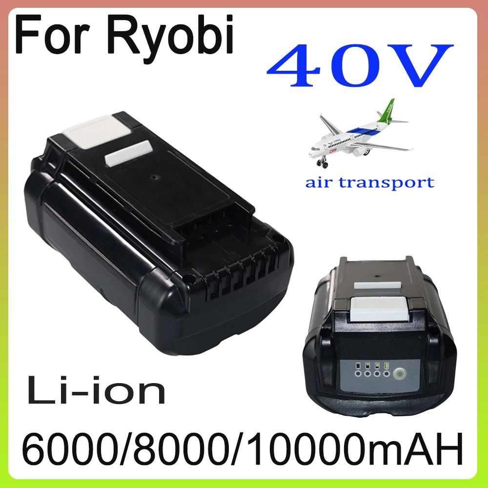 

40V For Ryobi 6000/8000/10000mAh Li-ion Battery， Compatible OP4040 OP4050A OP40201 OP4026 RY40502 RY40200 Power Tool