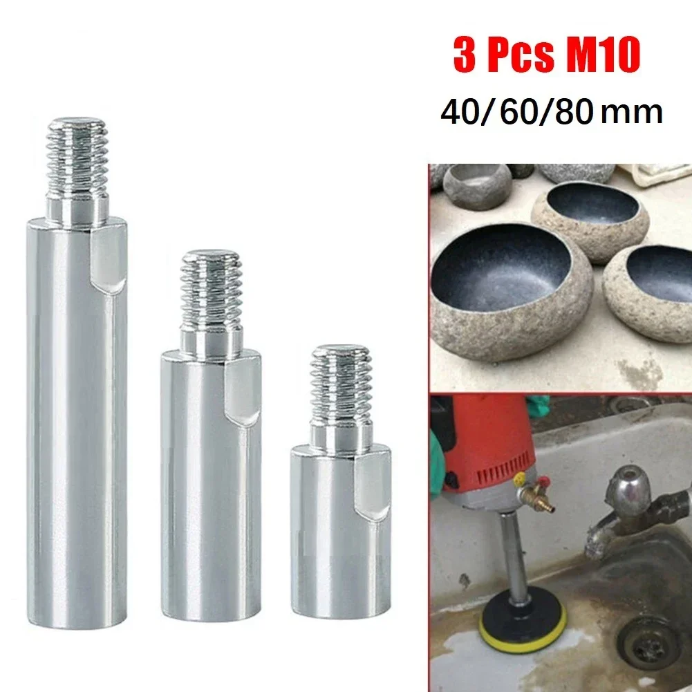 212  3pcs Angle Grinder ExtensionRod 40/60/80mm M10 Thread Adapter Shaft PolishingPad Grinding ConnectionRod PolisherAccessories