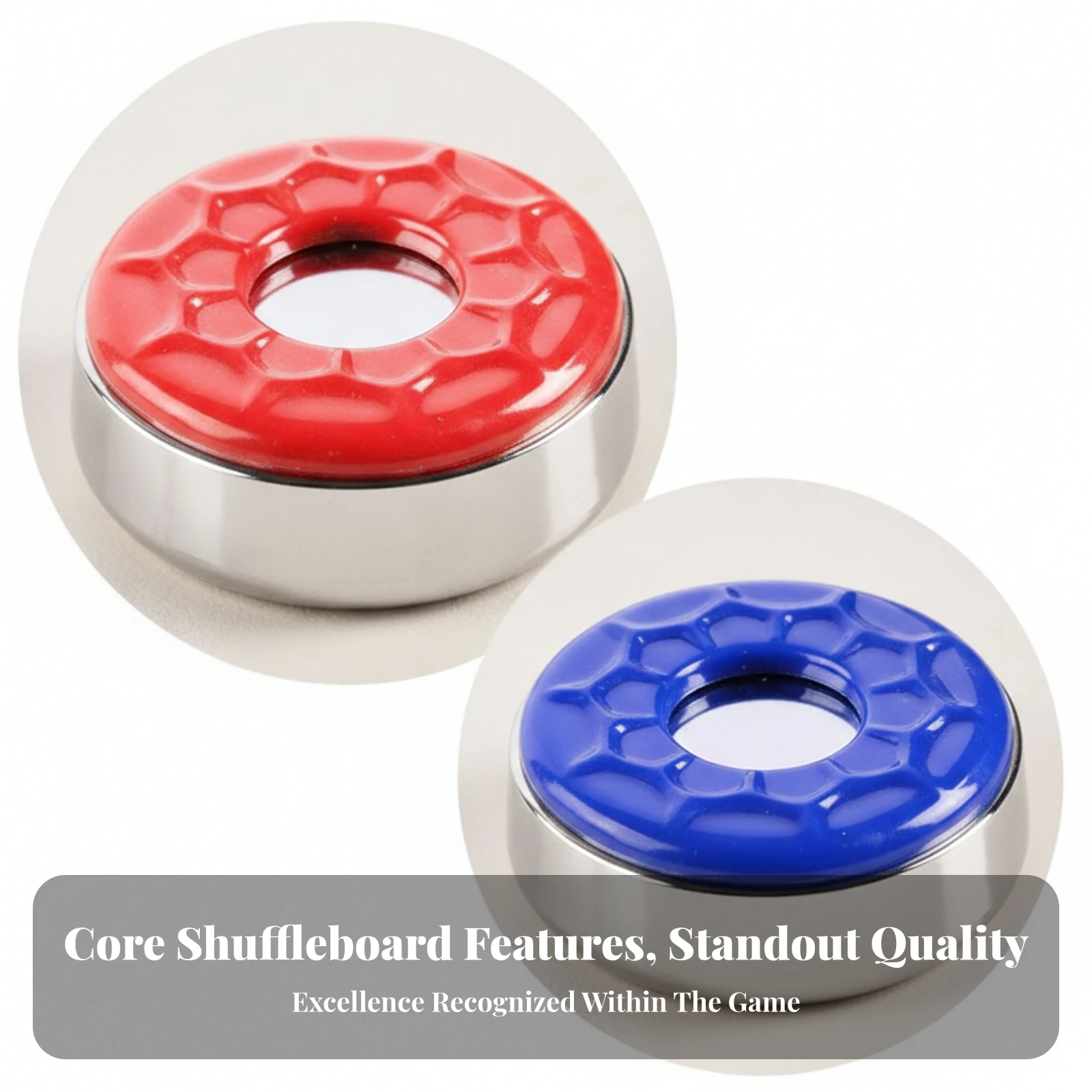 8 Pieces Center Opening Recreation Gear Rust-Resistant Metal Shuffleboard Puck Table Disc Shuffleboard Puck Set Long-Lasting