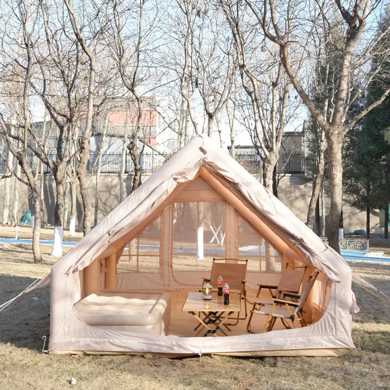 

Wholesale Inflatable Camping Tent with Hand Pump Outdoor Blow up Tent 8-10 Person Oxford Glamping Air Cabin House Tents