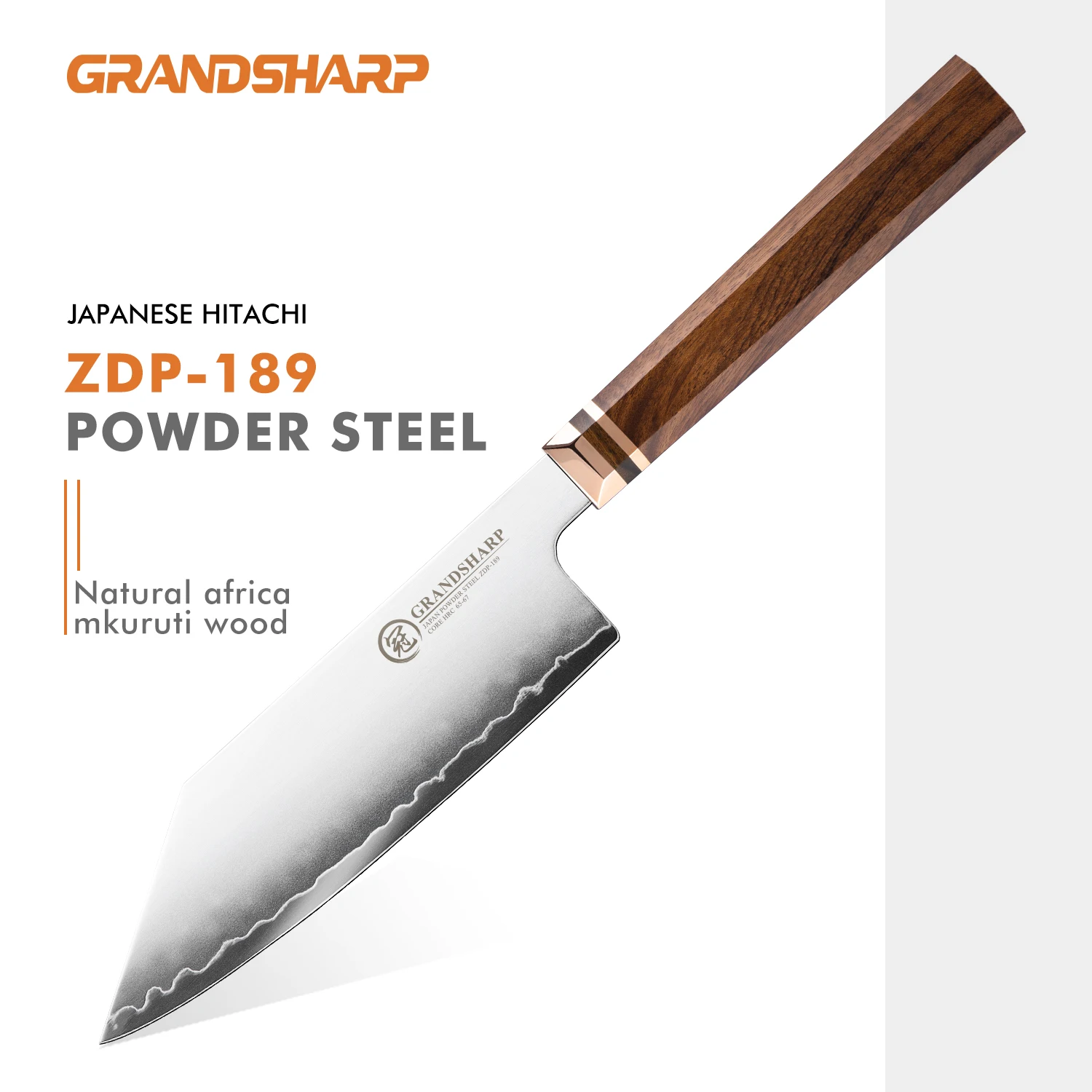 Grandsharp 3 Layer Composite ZDP-189 Steel 5.5 Inch Bunka Knife Chef Knife Mkuruti Wood Handle 420J2 Stainless Steel Cutter