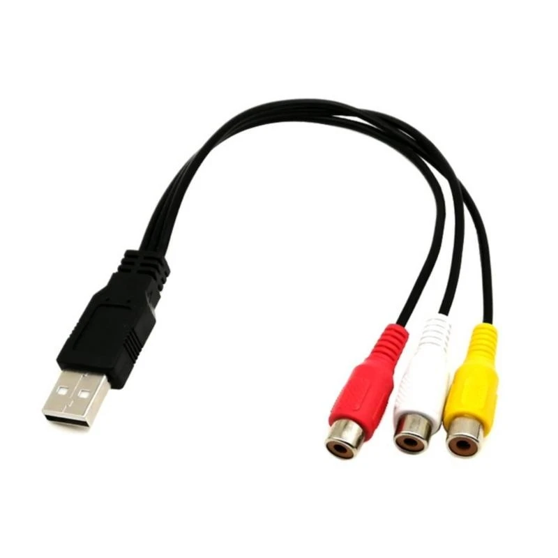 4XFC 20cm USB A Male to Tenon End Female Cable Splitter Adapter Cord USB to Tenon End Sound Video Converter Line Wire
