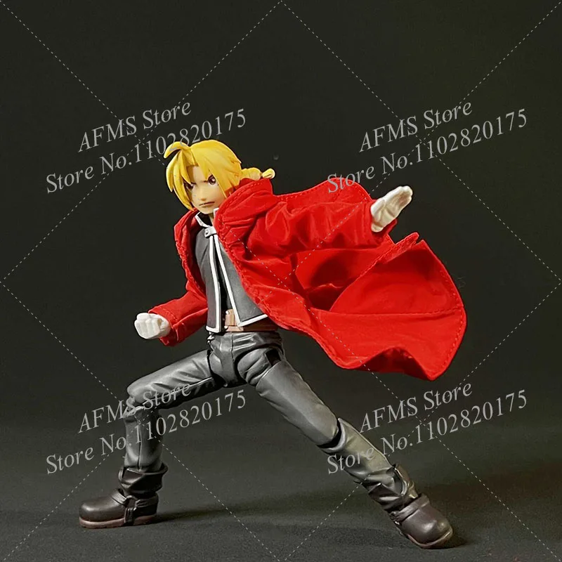 1/12 Men Soldier Edward Elric Red Windbreaker Anime Alchemist Cosplay Coat Clothes For 6Inch Action Figure Body Model Toys