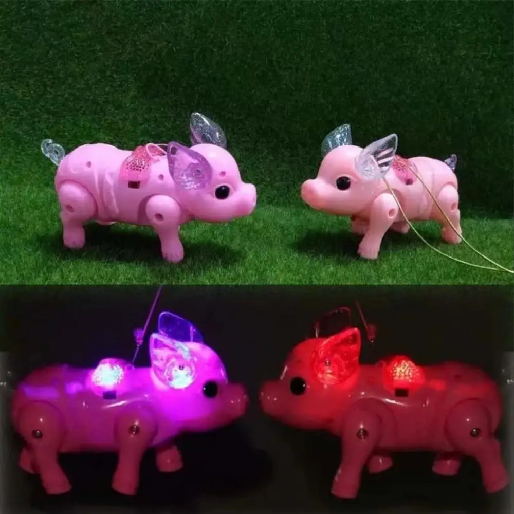 قطعة واحدة من ألعاب خنزير المشي الكهربائية المثيرة للاهتمام، ألعاب إلكترونية ممتعة للأطفال مع أضواء وموسيقى، ألعاب هدايا للأطفال