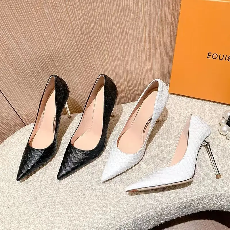 Ladies Pumps Thin Heels Sexy White Super High Heel Evening Women\'s Shoes Chic and Elegant 2024 Trend on Offer Casual Young Dress