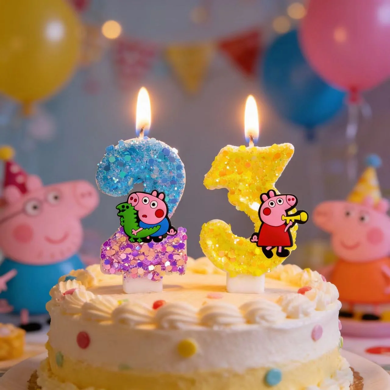 Vela de Peppa Pig con Número del 0 al 9, Decoración para Pastel de Cumpleaños de Bebé, Adorno para Pastel de Fiesta de Cumpleaños de Peppa Pig, Decoración para Baby Shower, Regalo