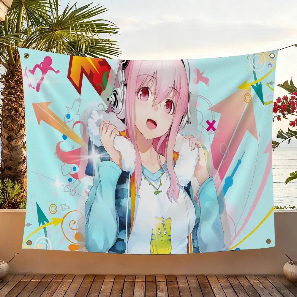 Character Super Sonico Flags Home Yard & Garden Decor Banner – Wandhängende Flagge für den Innen- und Außenbereich – Detail 5