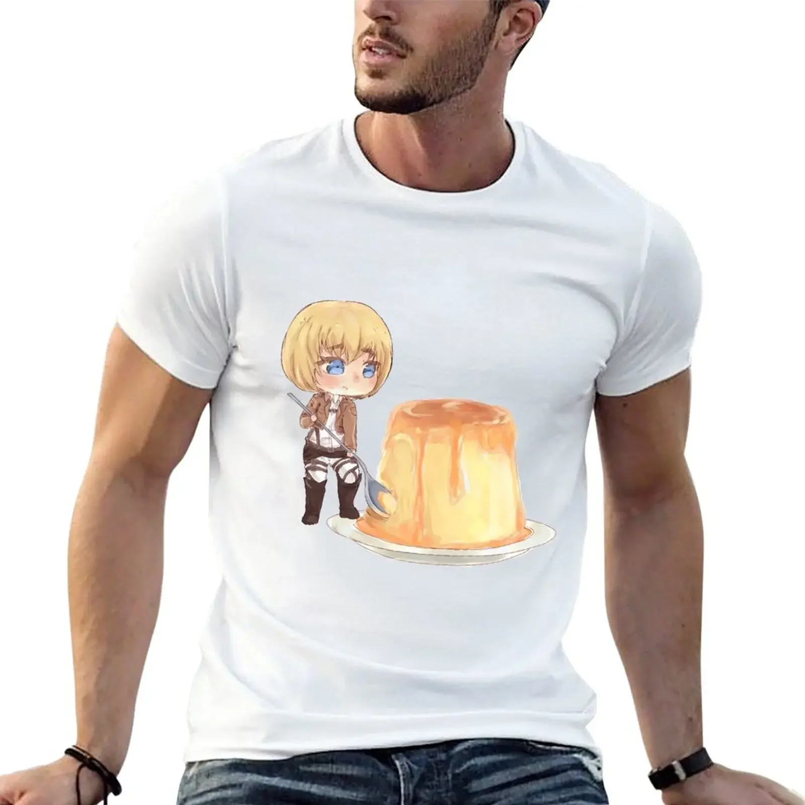 New Crème caramel T-Shirt anime stuff anime t shirts oversized Men's t-shirt