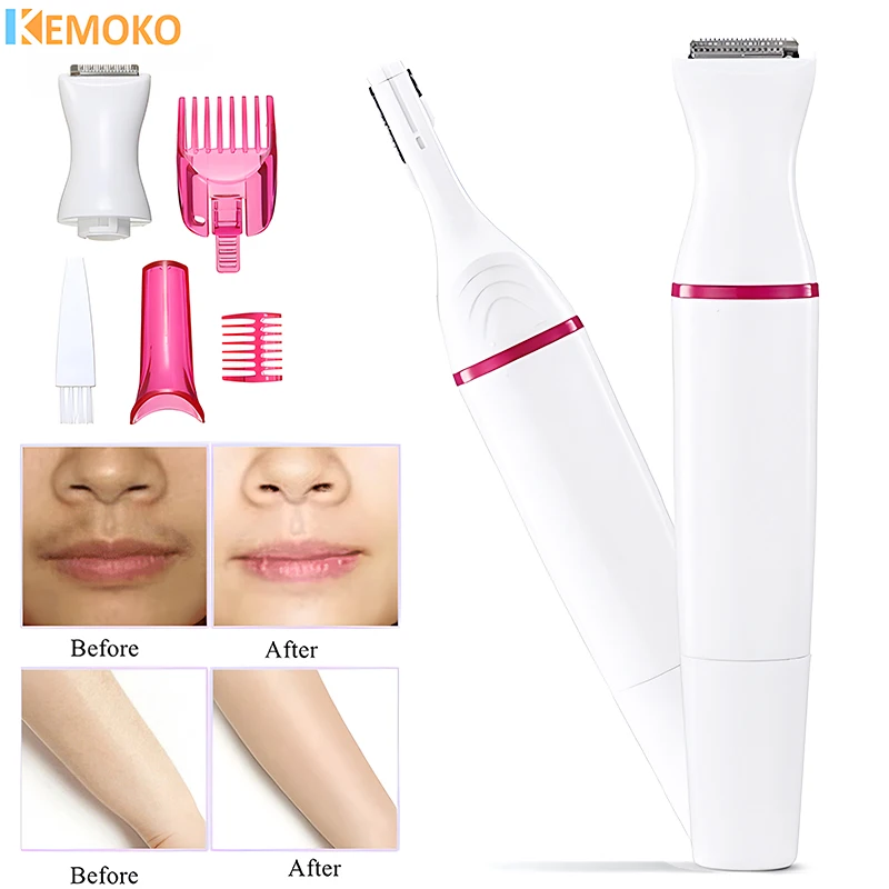 Women Hair Removal 5 in 1 Multifunction Electric Shaving Female Shaving Machine Mini Shaver Trimmer Razor for Eyebrow Underarm