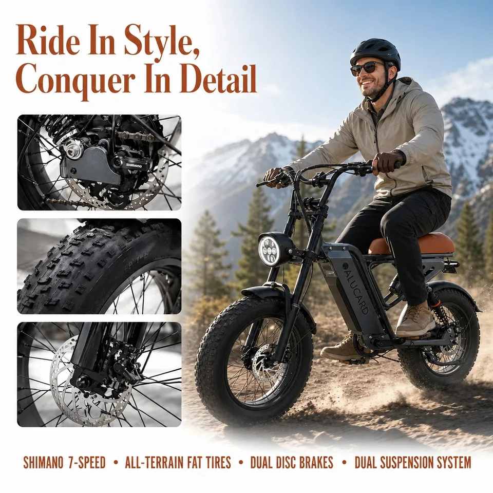 Adult Electric Bicycle, 20-inch Wide Tires, 750W Motor, 48V 13Ah Battery, Top Speed 45-50 Km/h, Dual Suspension.E Bikes，E Bike Electric，Bike Electric，Dirt Bike，Electric Bike For Adults image 6