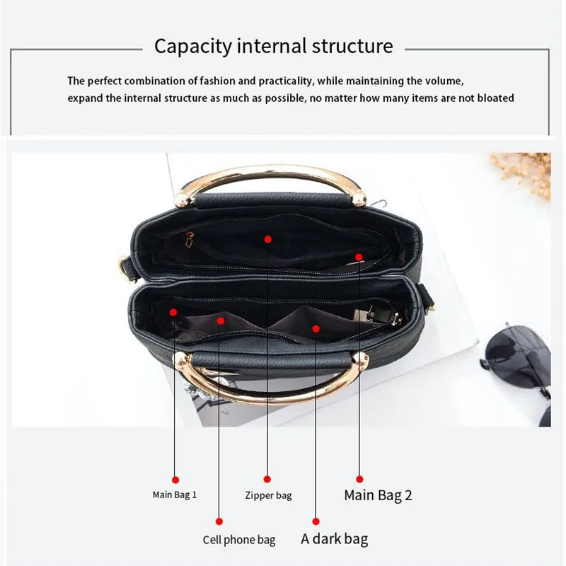 PU shoulder bag for women, crossbody bag, handbag, multi-pocket versatile small bag, new women's phone bag, water-resistant, lightweight, fashionable, casual soft leather bag