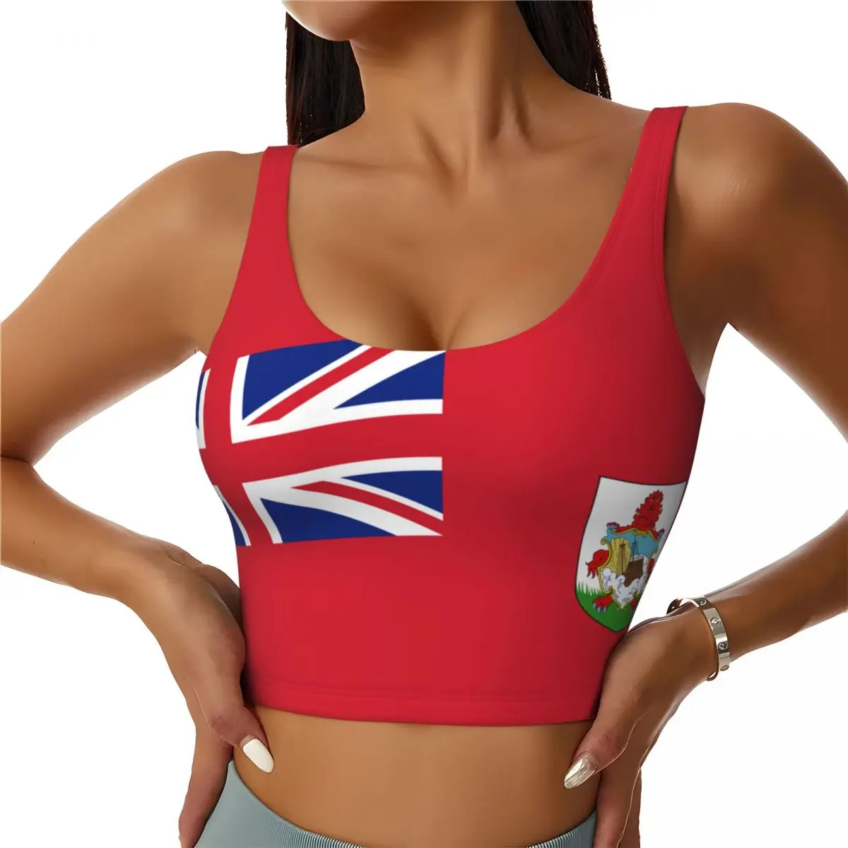 Sports Bra Women Running Yoga Clothes Vest Flag-of-bermuda-1910-Flag Of Bermuda 1910-1999 Gathering Fitness Vest