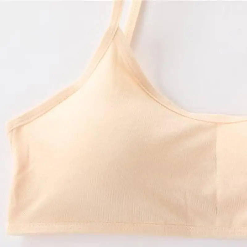 Girls Brassiere Cotton Underwear No Buckle Design Adolescent Girls Training Bras Breathable Teenage Girl Tank Top Sports Bras