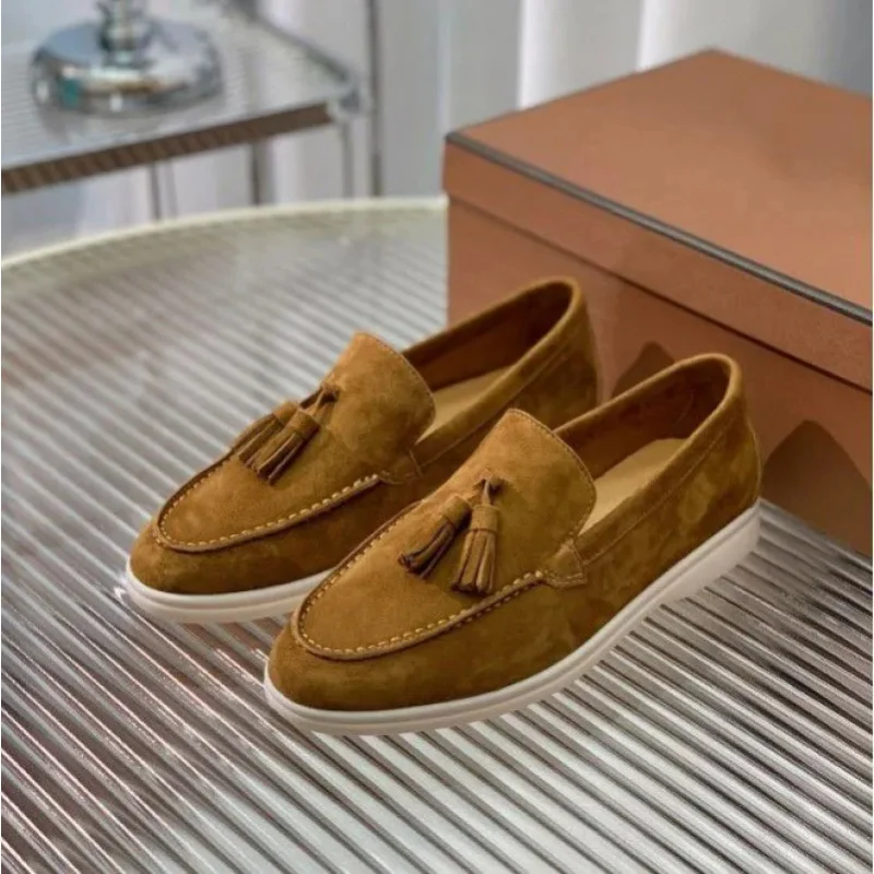 Casual Large Size Slip-On Loafers Fashionable Velvet Surface Independent Station Cross-Border New Model Summer  Shoes