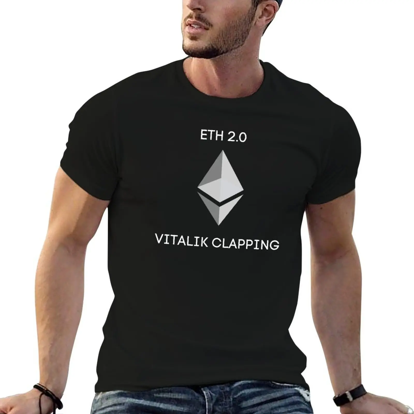 Ethereum - ETH 2.0 Vitalik is impress T-Shirt Minimalist Casual Top à manches courtes