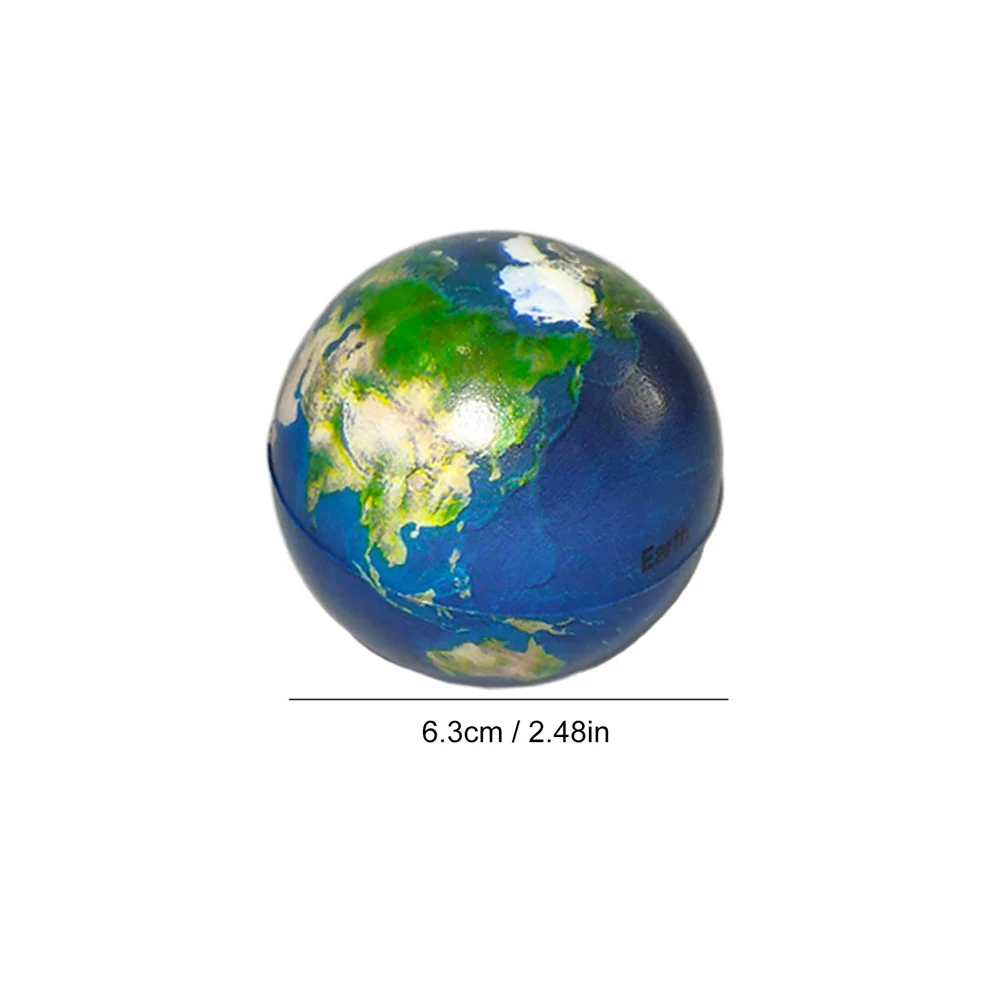 6.3 ซม.ของเล่น Bouncy Ball ฟองน้ําบอลความเครียดบรรเทาการพิมพ์ Star Ball Earth Globe Ball แปดดาวเคราะห์ Moon Star Ball