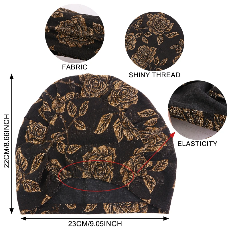 New Women Lace Embroidery Flower Turban Cap Muslim Mesh Inner Hijab Hat Under Scarf Cap Lady Cancer Chemo Cap Hair Loss Hats - view 2