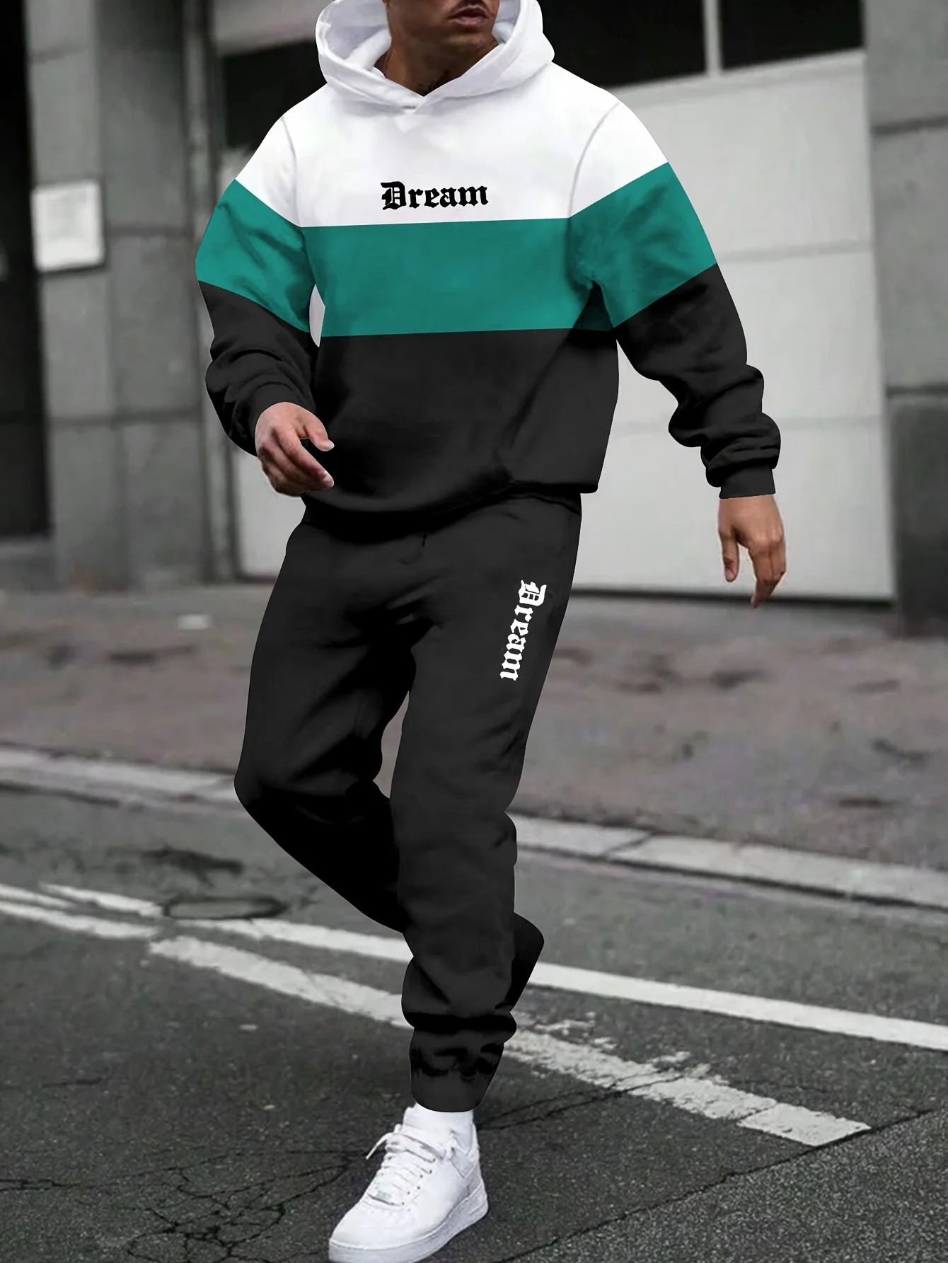 

Осенне-зимний мужской комплект с капюшоном, мужской комплект с капюшоном с буквенным узором, мужской модный спортивный комфортный комплект, быстросохнущий и дышащий