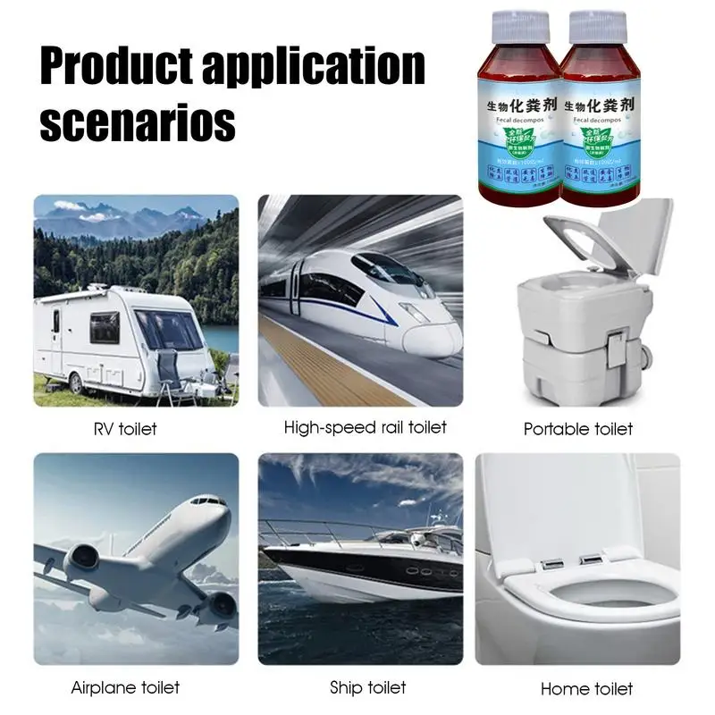 RV Waste Water Digester Tank Unclogger Liquid Portable RV Toilet Deodorizer Camping Toilet Cleaning Multi-function For Hiking