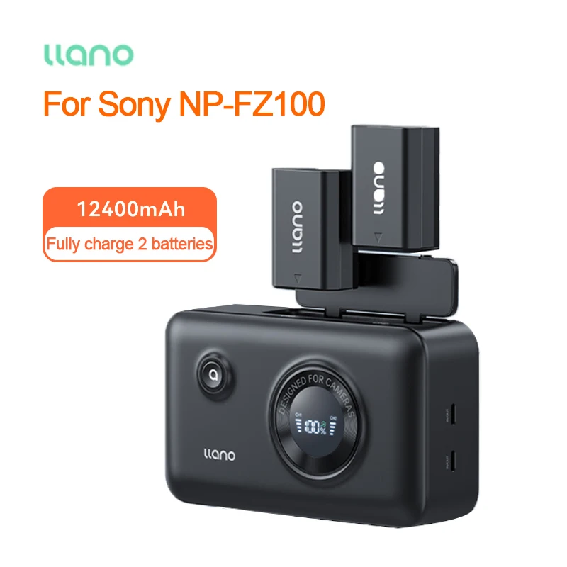 LLANO NP-FZ100 Camera Battery Charging Compartment a7m4 Storage Fast Charging Case for Sony a7m3 A7c A7R3 A7R4 7RM3 A9M2 DSLR