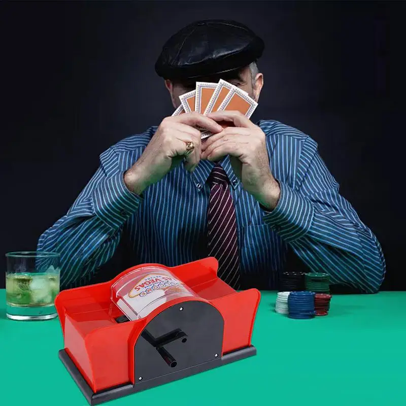 Manual Poker Card Shuffler Machine Board Game Hand Cranked Playing Cards Shuffler Machine For Home Gatherings Casino Card Games