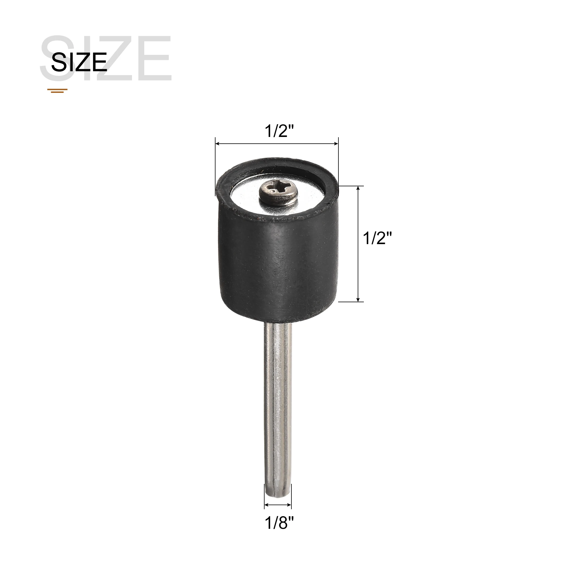 uxcell 1/2 Inch Drum Rubber Mandrels 1/8 Inch Shank Sanding Sleeve Holder for Rotary Tools 10 Pcs