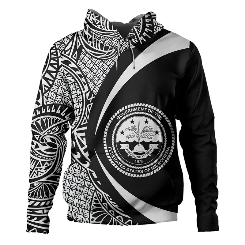 

Vintage 3D The Federated States Of Micronesia Flag Printing Hoodies FSM Coat Of Arms Graphic Hooded Hoody Fashion Mens Clothing