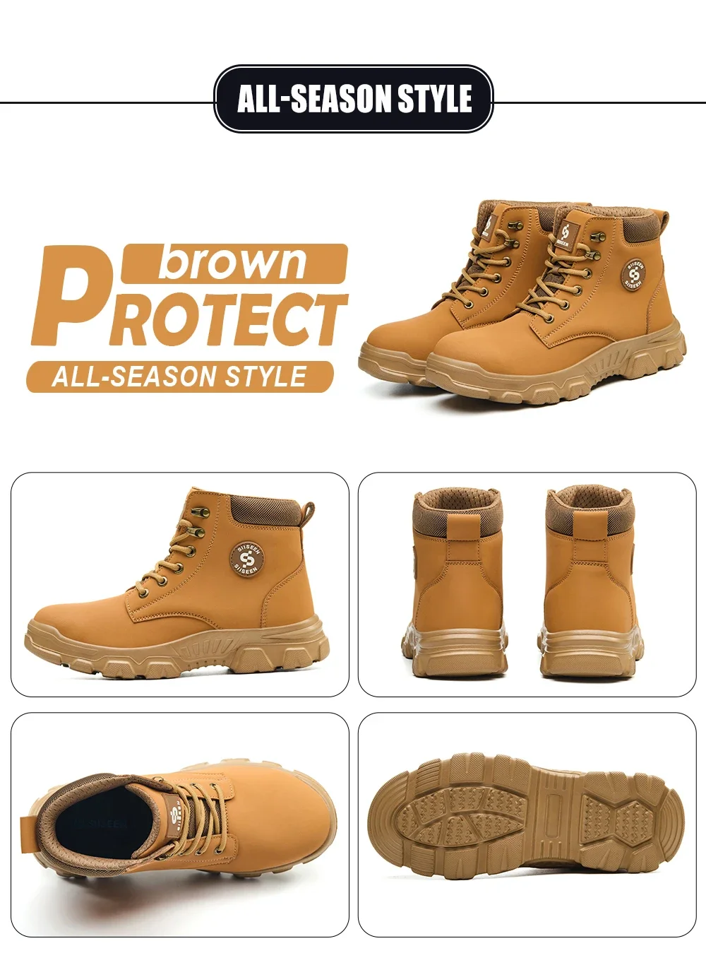 Men Winter Work Safety Boots Lightweight Steel Toe Work Shoes Men Waterproof Warm Security Protection Safety Shoes