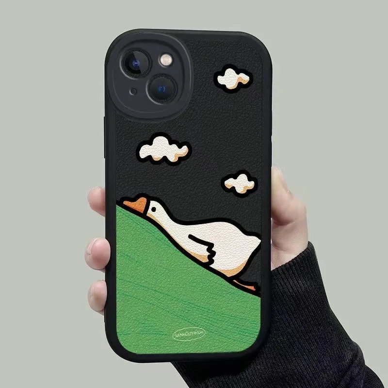 Милый чехол для телефона с парализованной уткой, задняя крышка для Iphone14pro X XR Xmax для iPhone 15 Pro Max 14 Plus 13 12 11 Pro max, мягкие чехлы