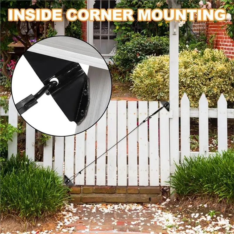 WORTHOWN-Anti Sag Gate Kit For Wooden Fence, Gate Support Cable Kit , Anti-Sagging Fence Gate Kit Steel Gate Hardware