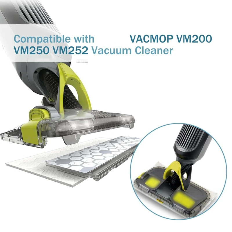 18 حزمة لـ VACMOP Pro استبدال وسادة الممسحة لـ VACMOP Pro VM250 VM251 VM252 VM200 VC205 QM250 VM190 VM200P12-A69M