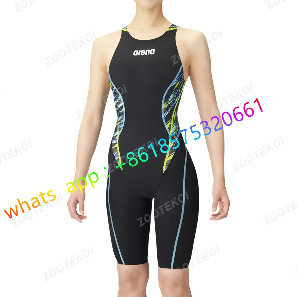 2024LOVE Surfing One Piece Swimsuit Women Competitive Sport Swimwear Triathlon Knee Length Bodysuit Beach Bathing Suit Swim Wear