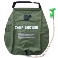 Foldable Solar Shower Bag 20L Portable Outdoor Bathing Bags Solar Heating with Shower Head Hydration Bag Traveling