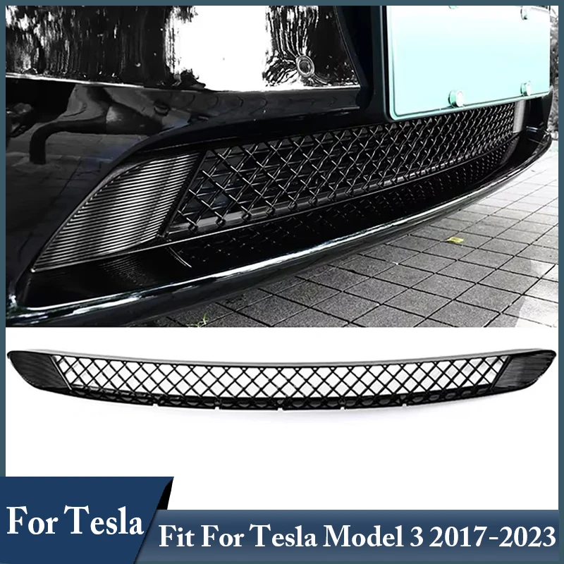 

Для автомобилей Tesla, внешние защитные аксессуары, передний бампер, нижняя решетка, крышка воздухозаборника для Tesla Model 3 2017-2023