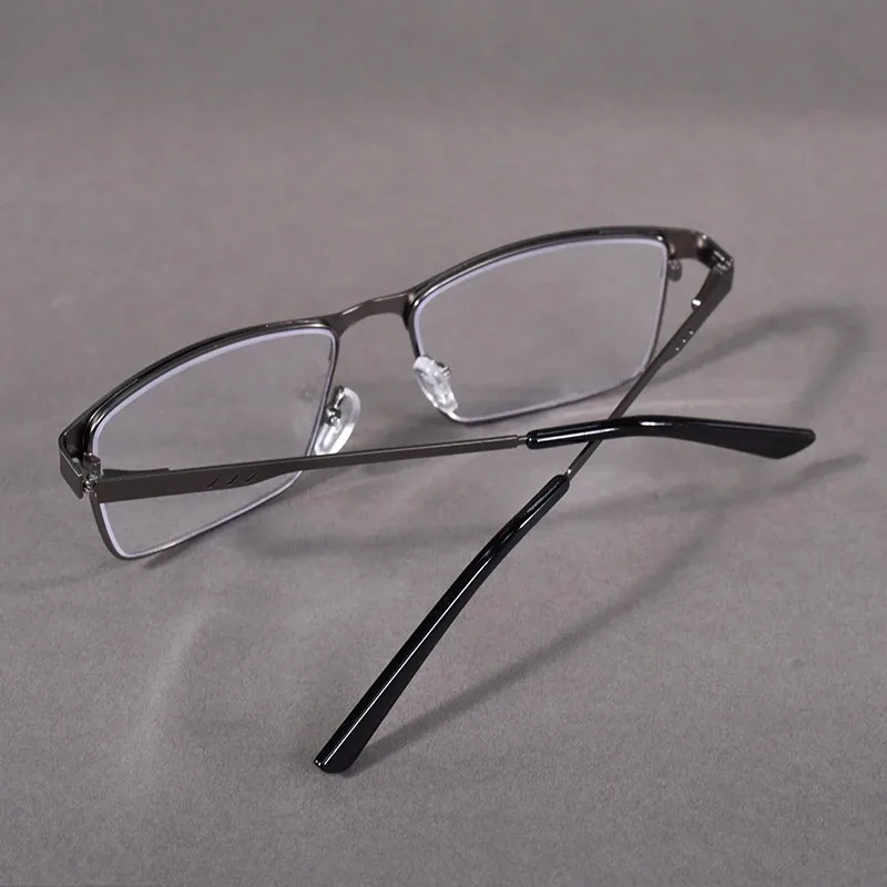 Lesebrille für Herren mit Blaulichtfilter, Metallrahmen, Federscharnier, Presbyopie +0,75-4 Dioptrien Vergrößerungslinse – Detail 17