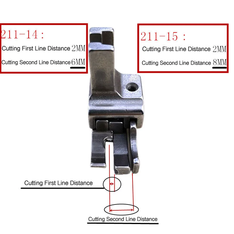 Dual Compensating Presser Foot With Strip Gauge For Make Pocket Open Wire Stop Presser Foot Industrial Sewing Machine Foot Steel