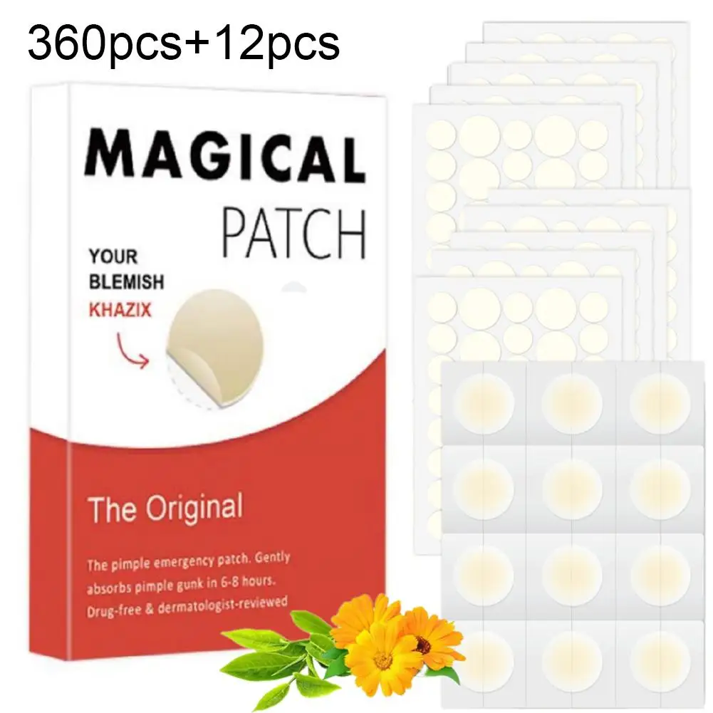 360 قطعة + 12 قطعة رقعة حب الشباب غير المرئية الغروانية المائية لتغطية الزيت والعيوب، رقعة حب الشباب الغروانية المائية النهارية للعناية بالبشرة #3