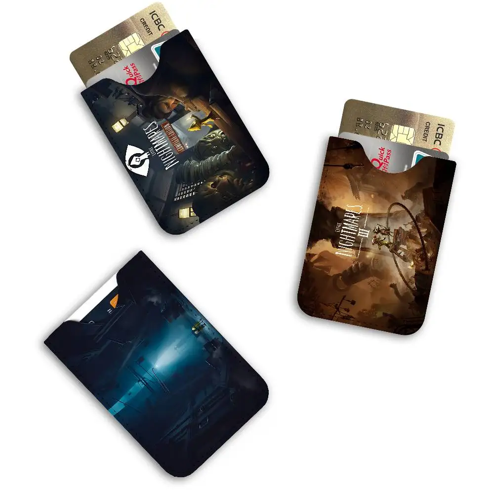 Adventure L-Little Game Nightmares Pu Leather Credit Card Holder Slim Business Cardholder Anti Theft Id Organizer for Men Women