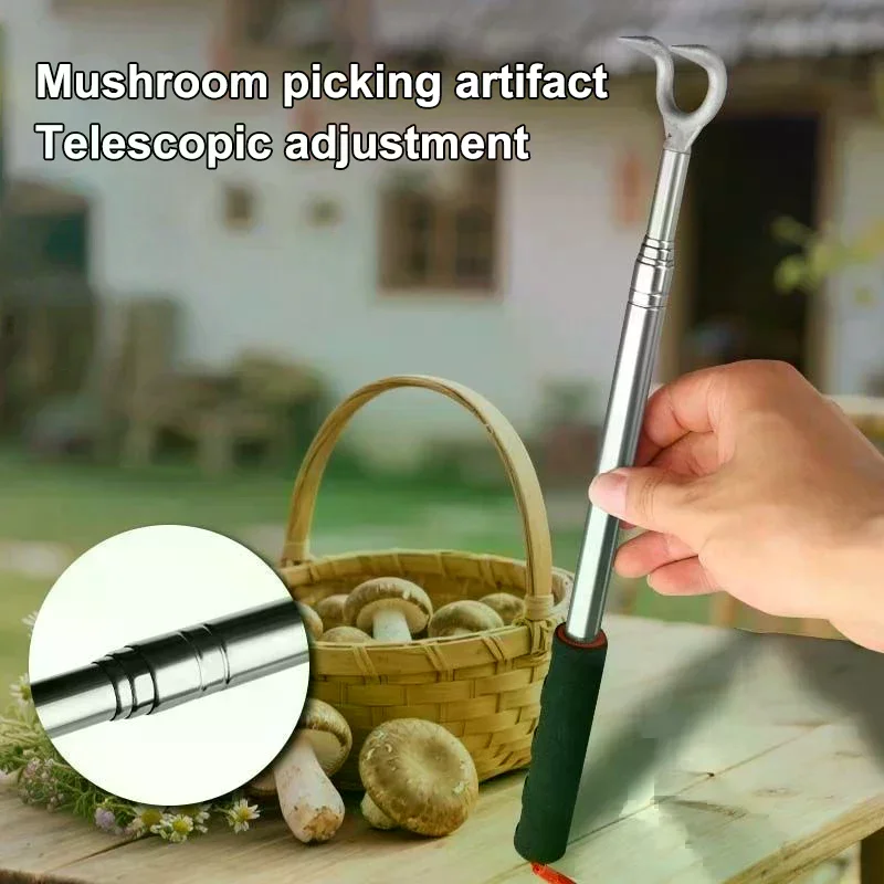 1/2Pcs Adjustable Telescopic Mushroom Picking Tools Mushroom Foraging Picker Multipurpose Mushroom Harvester Non Slip Handle