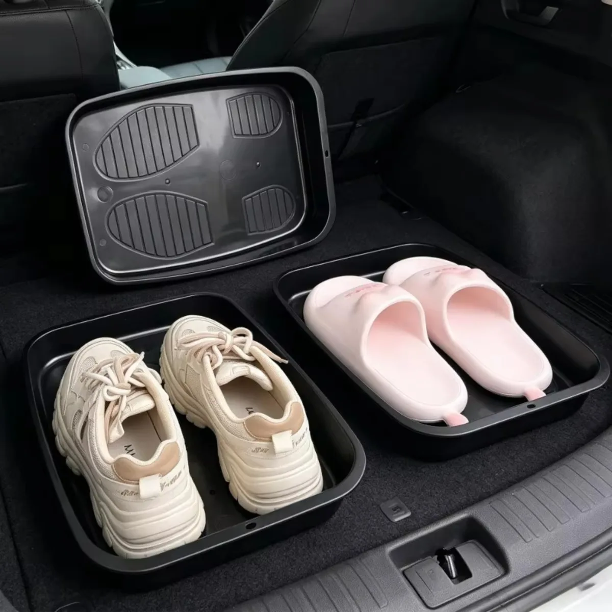 Plastic Car Shoe Rack Storage Organizer Box Multi Functional Durable Accessories Interior Storage Box Seat Container Home