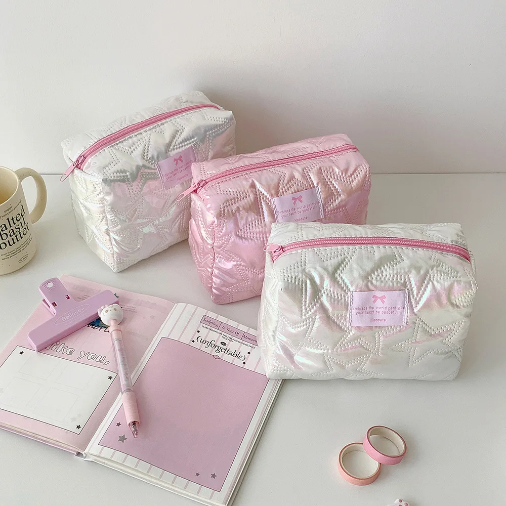 Fashion Korean Square Star Large Capacity Makeup Bag Portable Outdoor Travel Makeup Storage Bag Wash Bag Girl'S Birthday Gifts