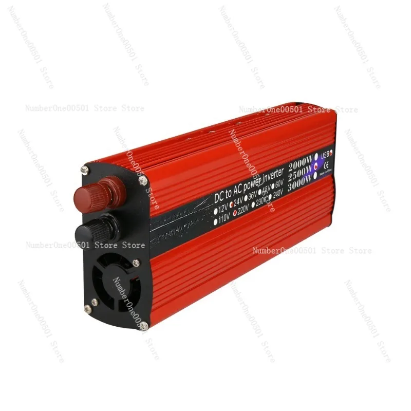 3000W Car Inverter, Dual USB Red, Correction Wave, Solar PV Power Converter