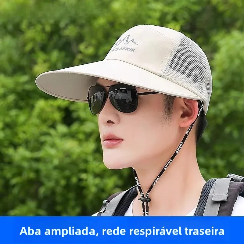 men's-summer-outdoor-cycling-windproof-sun-protection-large-brim-hat-breathable-casual-style-round-top-cap-for-travel-and-spring