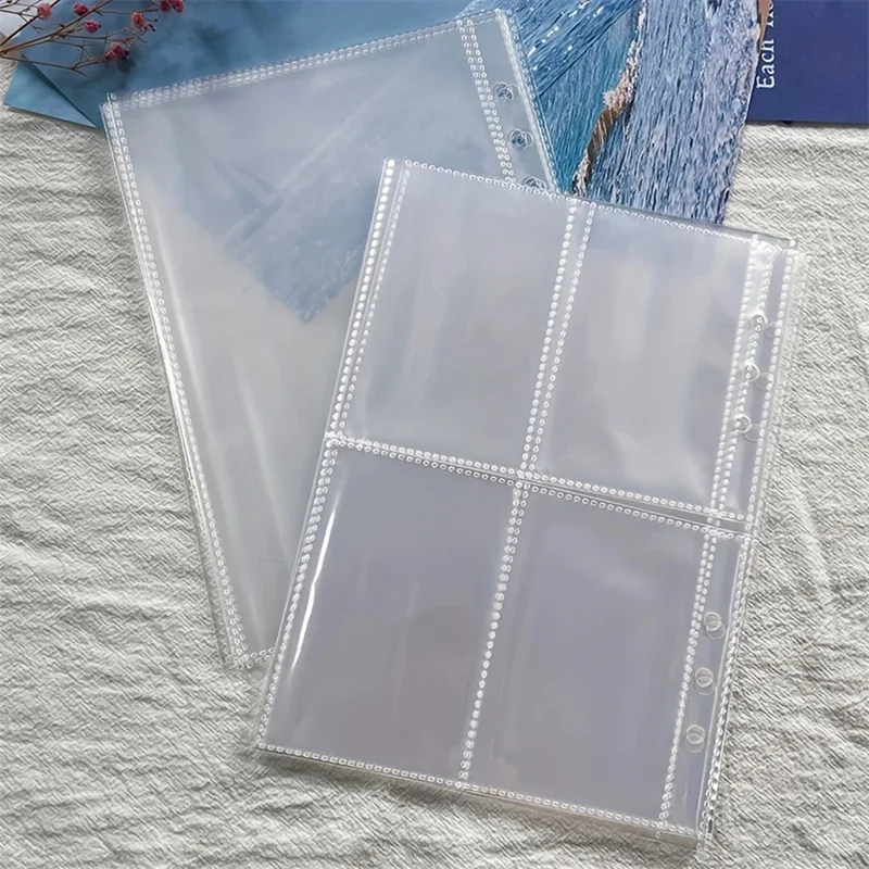 25/50pcs A5 Binder Photo Card Holders, 100/200 Pockets, Single-Sided 4-Pocket Design, Top Loading, Clear K-pop Membrane Cards