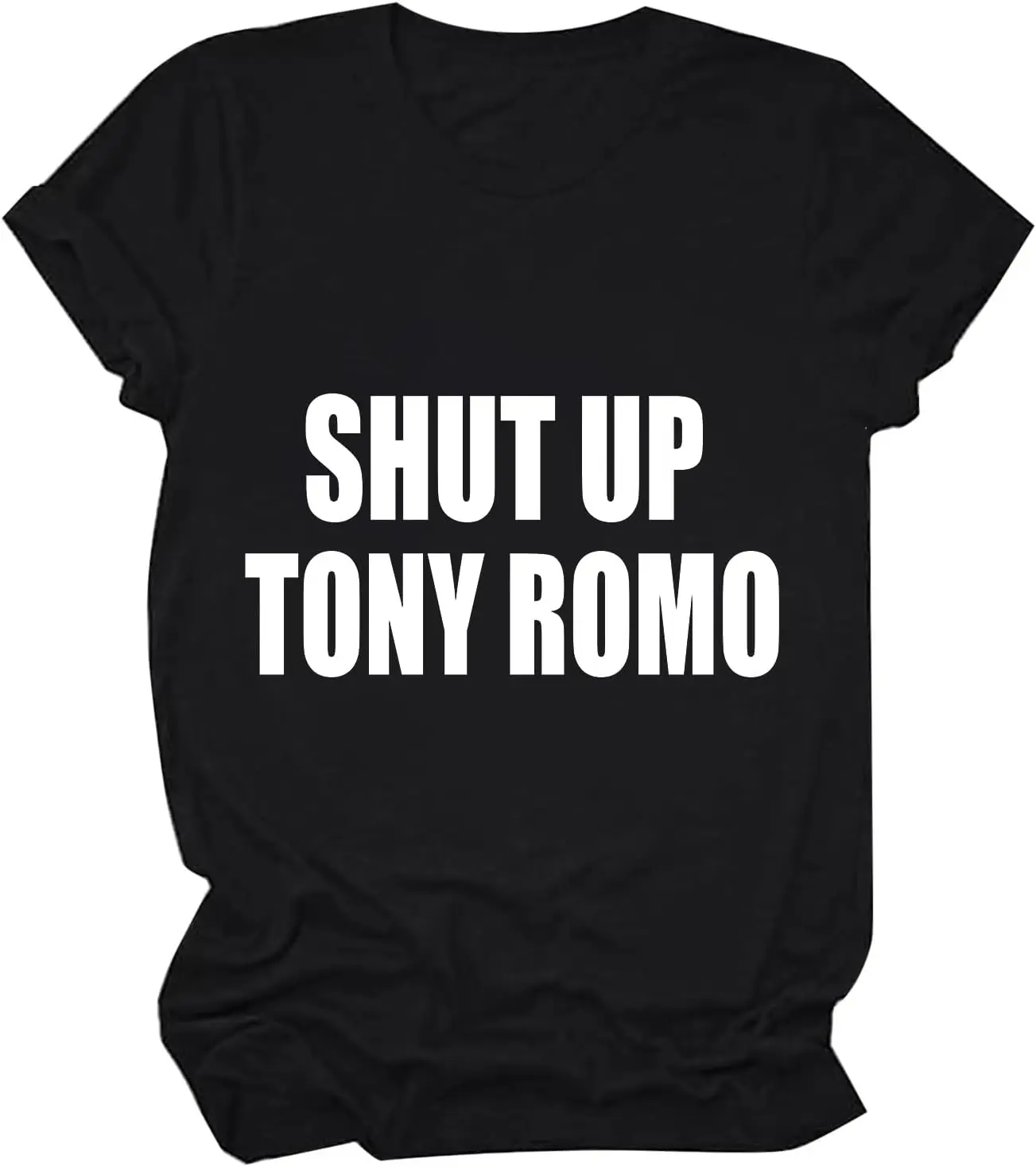 Graphic Oversized Tees for Women Men Shut Up Tony ROMO Print Tops Vintage Short Sleeve Loose Casual T Shirts