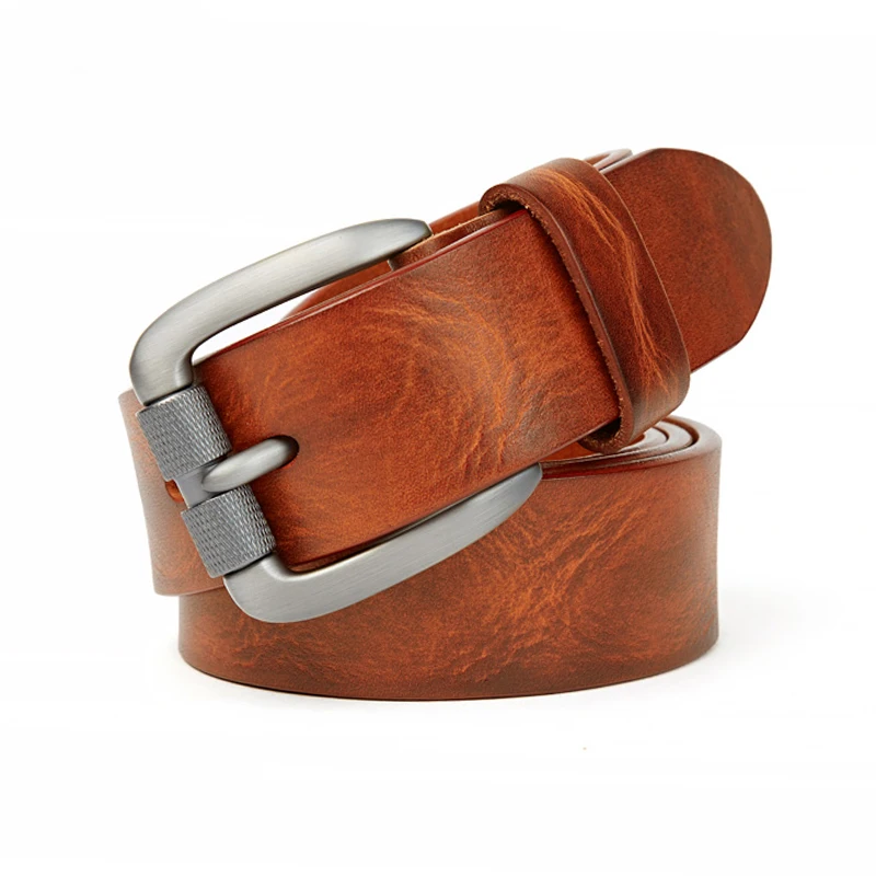 MEDYLA Men\'s Leather Belt Vintage Pin Buckle Natural Skin Waistband Strap Jeans Belt For Male Cowhide Belt Delivery In 24 Hours